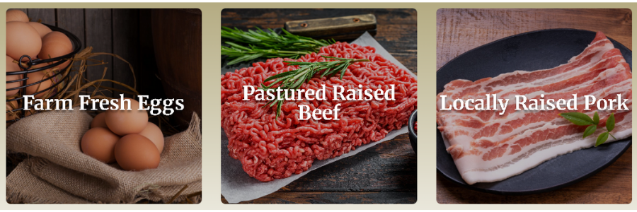 store items pasture raised beef, pork, and eggs at Hillview Livestock